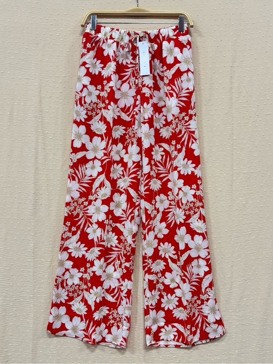 Gilli Pants - Women's Red Floral Wide-Leg Pants